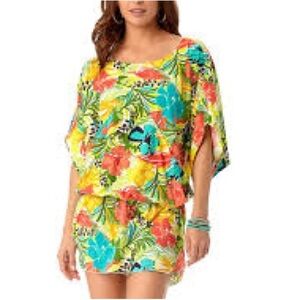 Anne Cole Swim Island Time Kangaroo Pouch Kaftan Swim Cover Up - Size L/XL